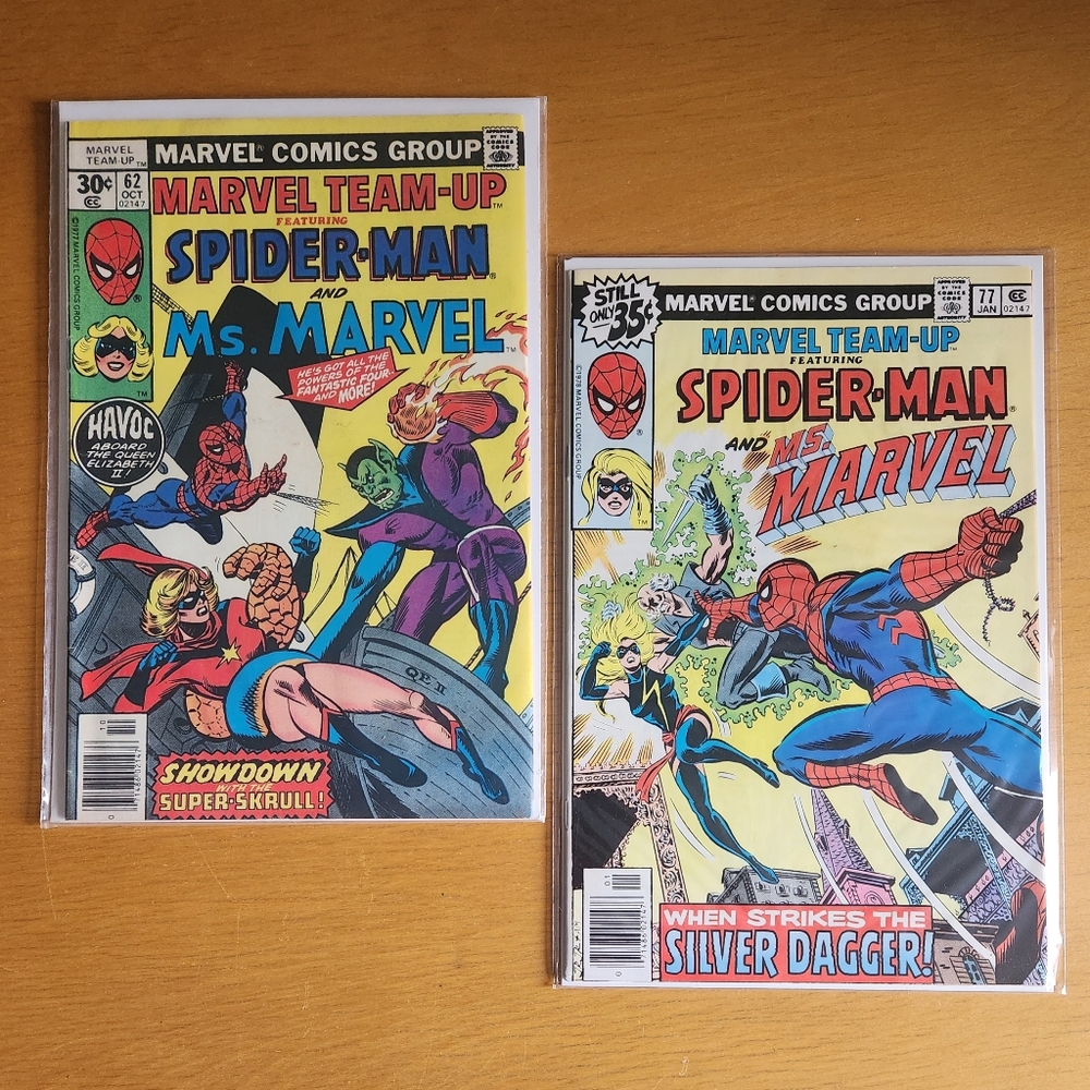 Marvel Team-Up #62, #77 - 1970s Marvel Comics (Lot of 2) 